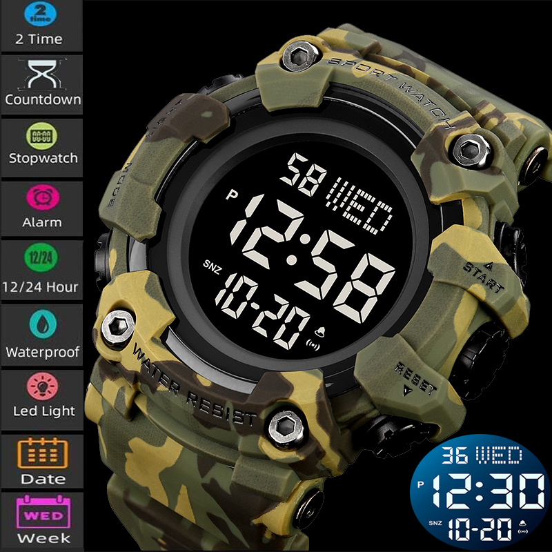 Tide Watch Surf - Skmei-メンズ防水デュアルタイムデジタル腕時計、ビッグダイヤル時計、高級スポーツウォッチ、ストップウォッチ、ファッション