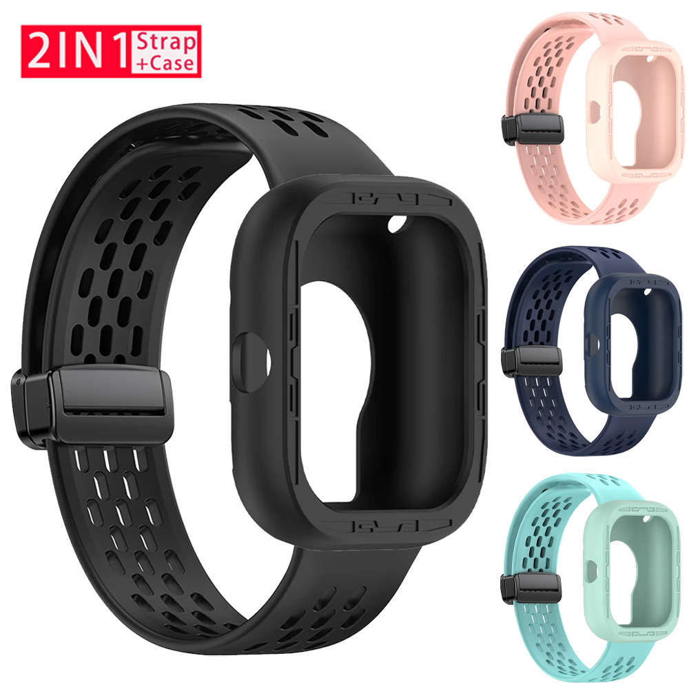 Watch Redmi - Redmi Watch 4/5用ケース+シリコンバンド ソフトで耐久性のあるシリコン製 軽量中空ケース 保護スクリーンプロテクター