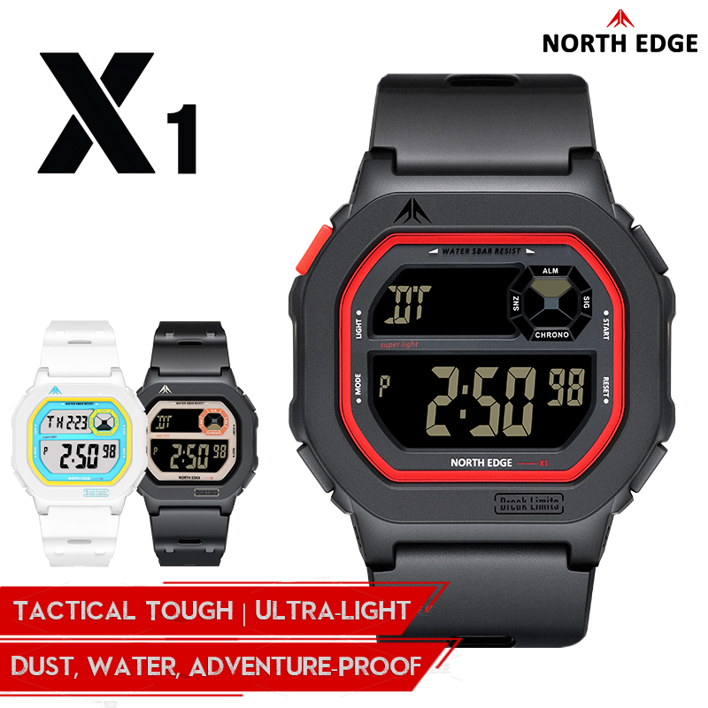 Tide Watch Surf - NORTH EDGE X1スクエアスクリーンデジタル腕時計2025 メンズ レディース スポーツウォッチ