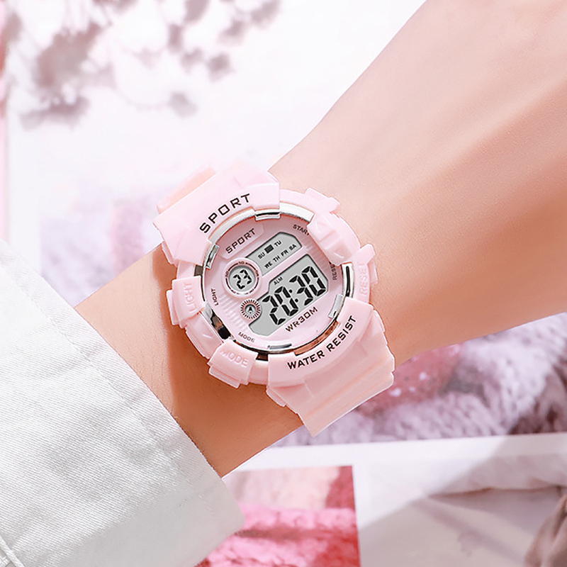 Smartwatch Watches Digital - ファッションキッズ腕時計発光防水スポーツデジタル腕時計目覚まし時計腕時計少年少女学生スマート電子時計ギフト