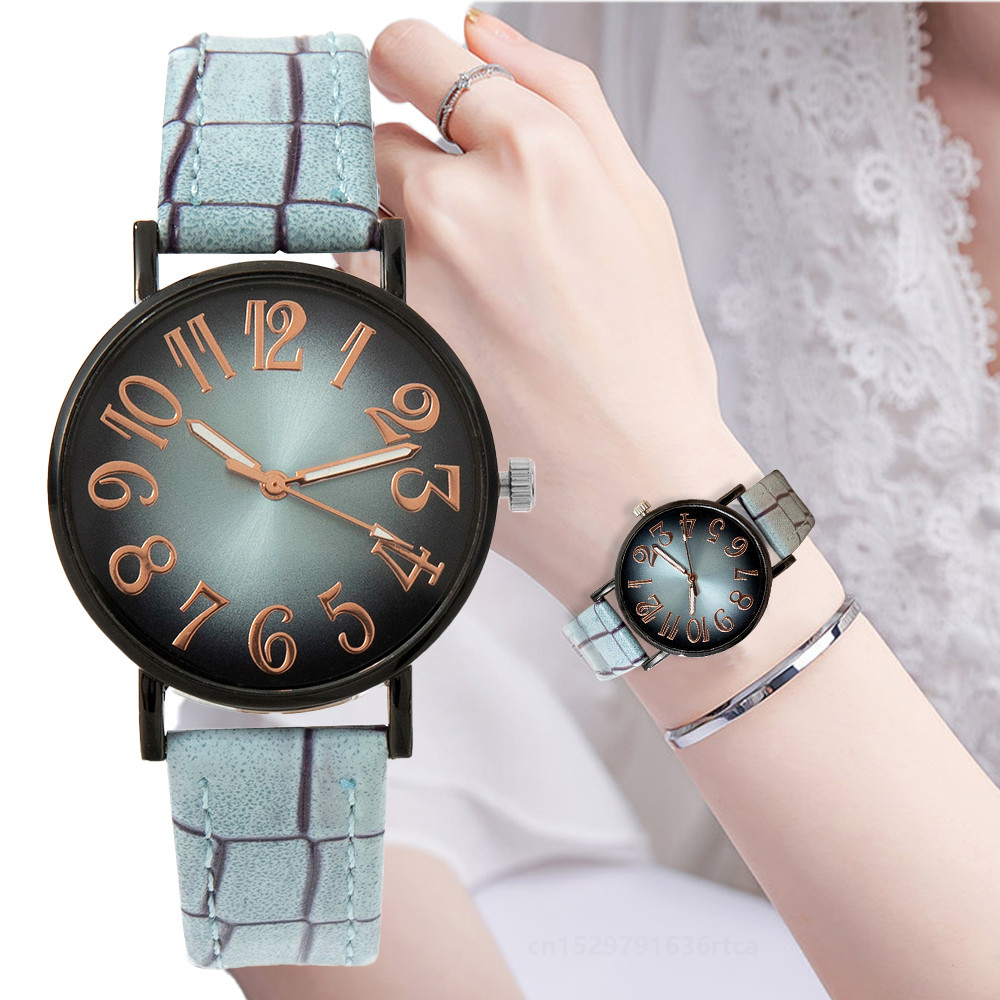 Vintage Digital Watch - 女性のためのヴィンテージクォーツ時計,カジュアルな市松模様の革ストラップ,腕時計