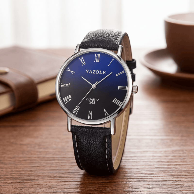 Watches Not Smartwatch - YAZOLE ミニマリストクォーツ時計男性用超薄型ローマ数字ダイヤルレザーストラップカジュアルビジネスマン腕時計ギフト時計