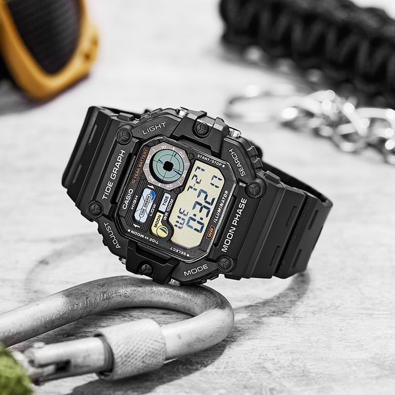 Vintage Digital Watch - カシオ WS-1700H シリーズ デジタル腕時計、49mm ヘビーデューティー樹脂ケース 100M