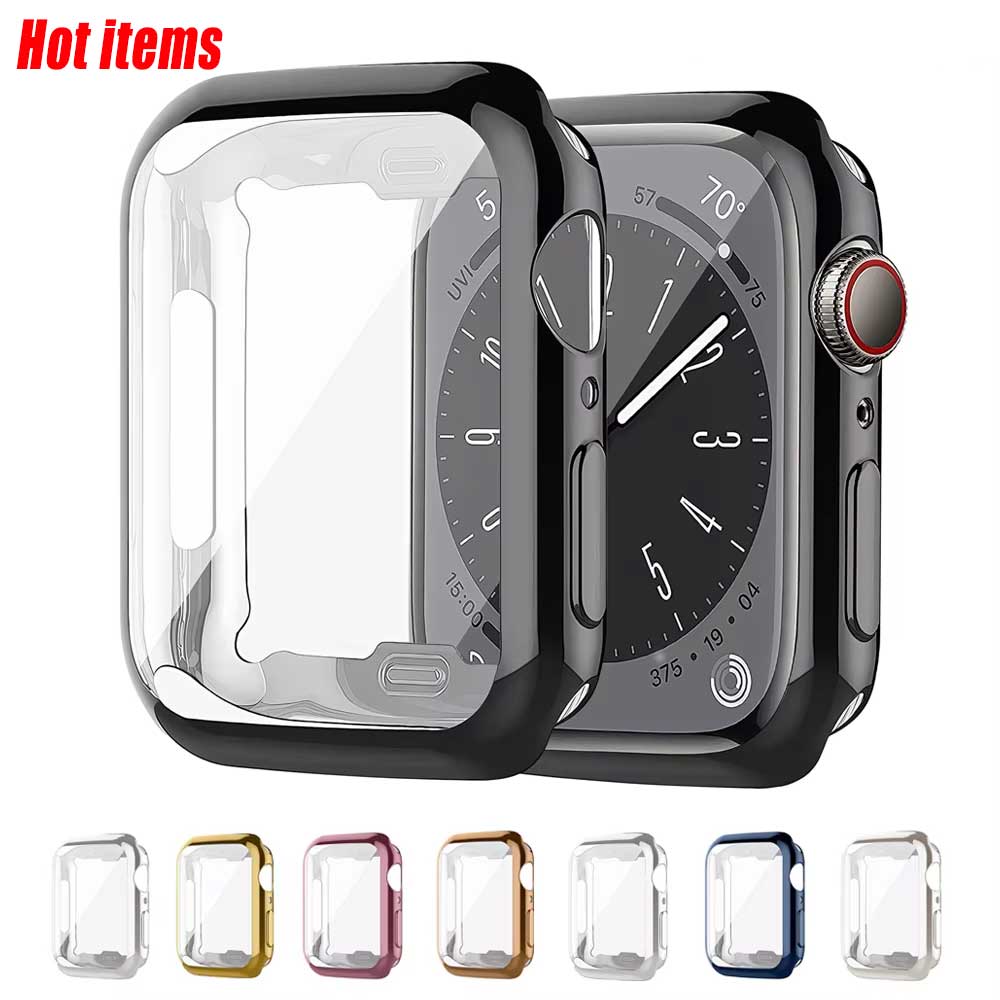 Watches Not Smartwatch - Apple Watch用シリコンスクリーンプロテクター,バンパーケース,iwatchシリーズ3、4、5、6、se、7、8、9、44mm、40mm、45mm用バンパー41mm, 42mm, 46mm, 38mm
