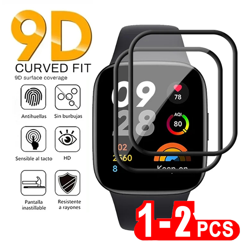 Watch Redmi - Redmi Watch 3 Active用強化ガラス,9Dクリア,傷防止,フルフィルムカバー,スクリーンプロテクター,スマートウォッチアクセサリー,2個