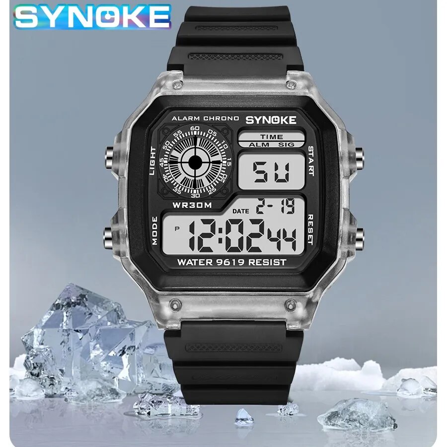 Tide Watch Surf - Synokeデジタル時計男性スポーツ用照明多機能防水クロノ腕時計屋外およびランニング学生セブンライト