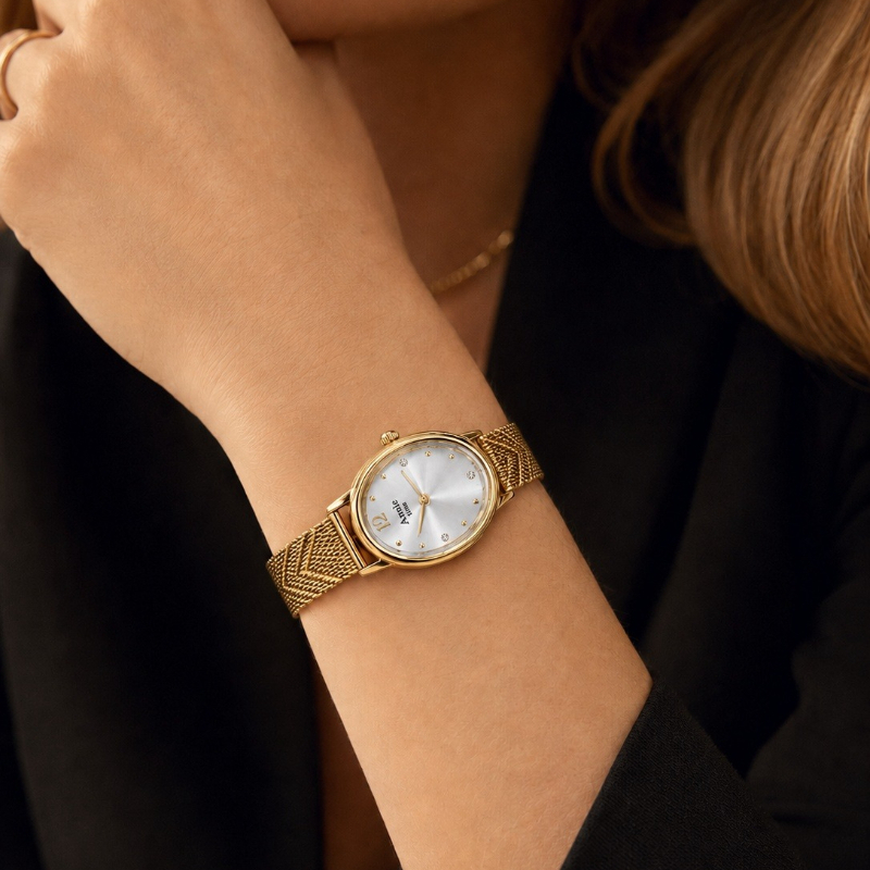 Mesh Stainless Strap - トップブランドの高級腕時計女性用ファッションステンレススチールメッシュストラップクォーツ腕時計エレガントな女性時計 Zegarek Damski