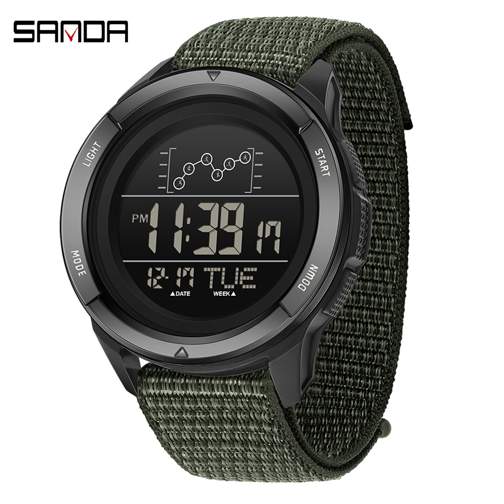 Tide Watch Surf - サンダ-ナイロンストラップ付き多機能電子時計、デジタルディスプレイ、目覚まし時計、防水、軍事、スポーツ、学生