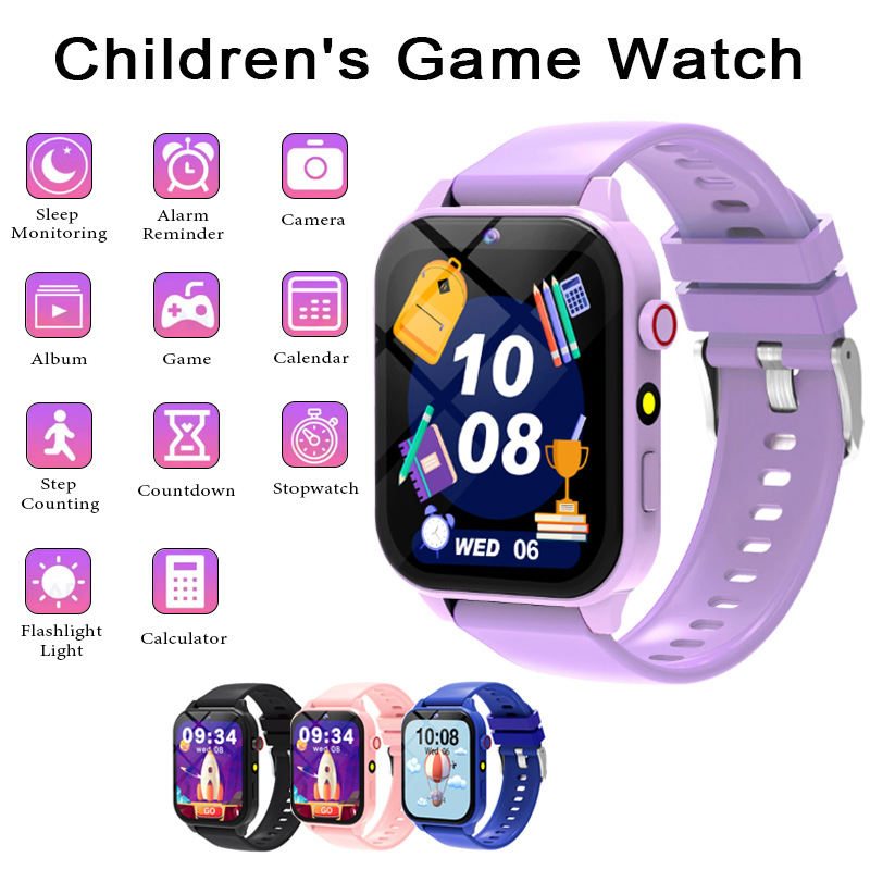 Smartwatch Watches For Kid Boy With Alarm - スマートウォッチ子供用ゲームウォッチ 1.83 インチ表示画面睡眠モニターカメラ目覚まし時計キッズブレスレット男の子女の子ギフト用