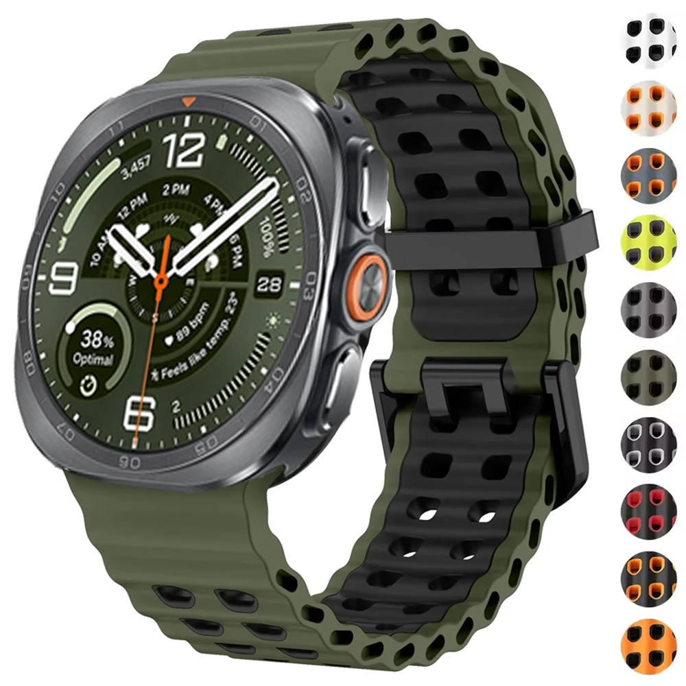 Tide Watch Surf - サムスンギャラクシーウォッチウルトラ2 47mm 2026用ストラップ マリンシリコンスポーツブレスレット コレア ギャラクシーウォッチウルトラバンドアクセサリー