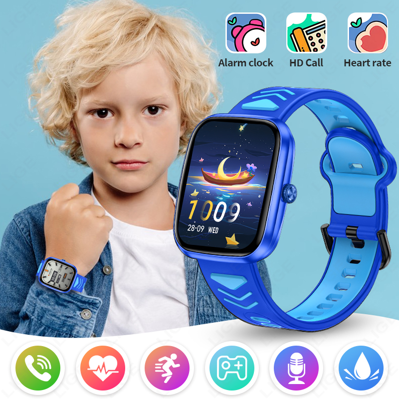 Smartwatch Watches For Kid Boy With Alarm - LIGE 2026 キッズスマートウォッチ 子供用HDタッチスクリーンゲームスマートウォッチ 音楽ウォッチ 男の子
