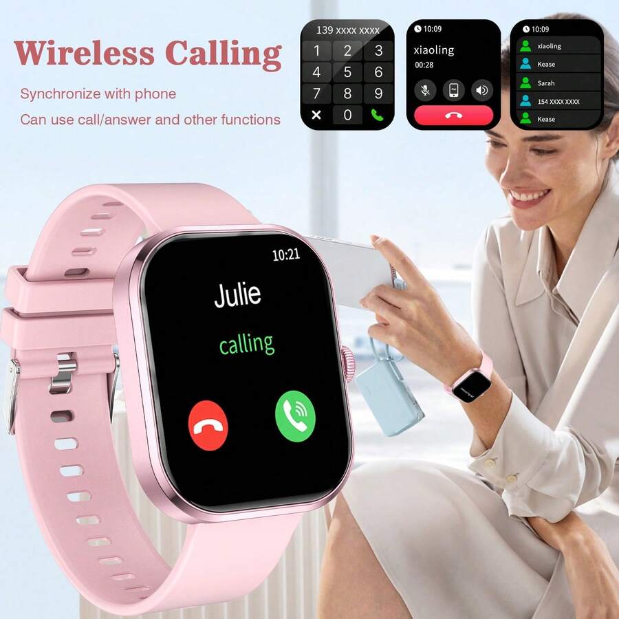 Smartwatch Watches Digital - スマートウォッチ、ワイヤレス通話/ダイヤル機能、マルチスポーツモード、通話リマインダーと拒否機能、情報リマインダー、SMSリマインダー、用途：