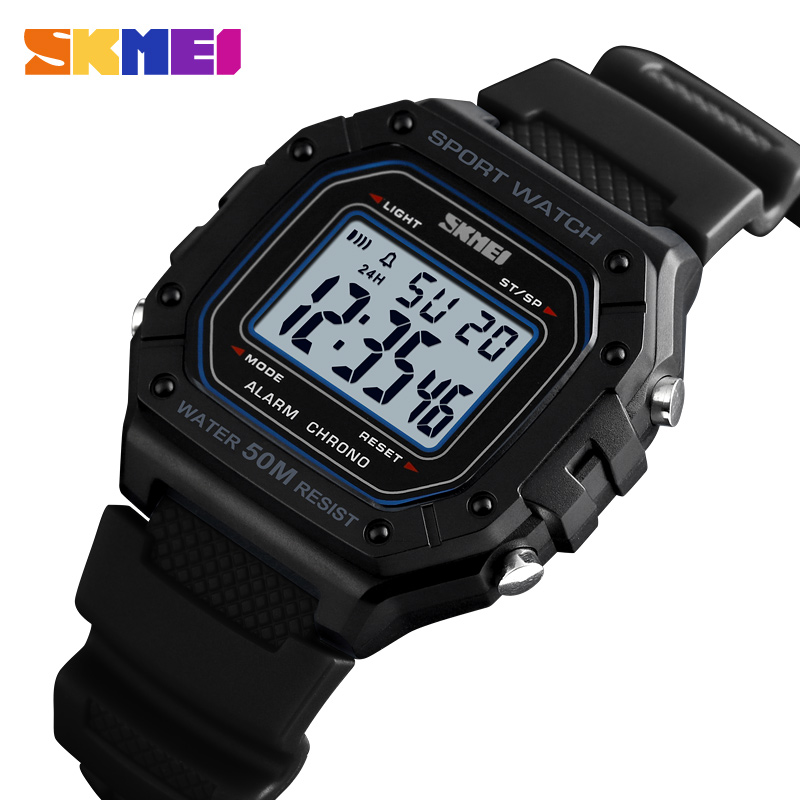 Skmei-男性用デジタル時計,防水,アラーム付き,ミリタリ - Tide Watch Surf のレビューと価格