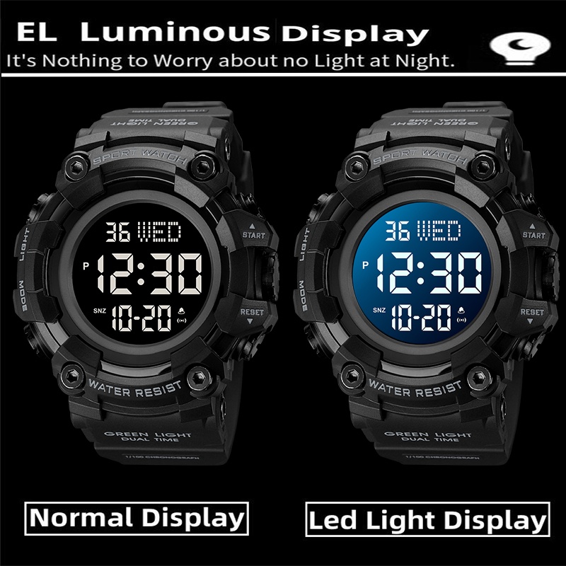 Skmei-メンズ防水デュアルタイムデジタル腕時計、ビッグダ - Tide Watch Surf のレビューと価格