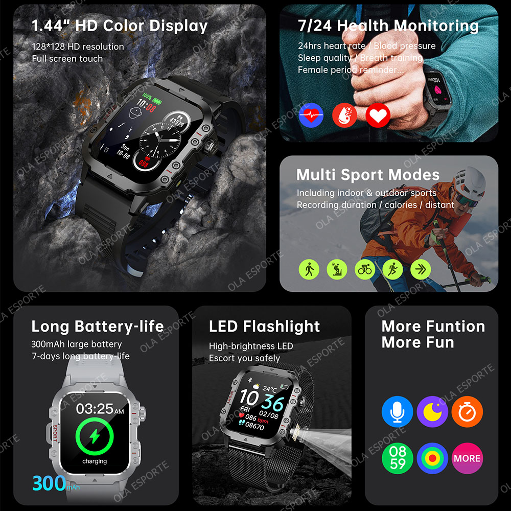 2026 新しい頑丈な軍事 GPS スマートウォッチ男性 B - Smartwatch Rugged Watches For Men のレビューと価格