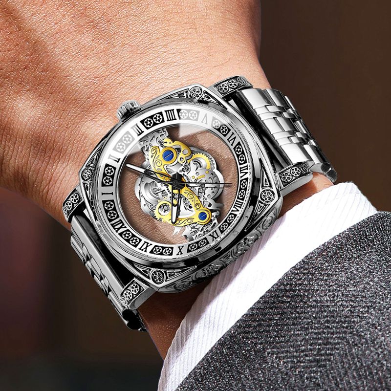 2026年新作ヴィンテージ彫刻腕時計 メンズ用 中空デザイン - Vintage Digital Watch のレビューと価格