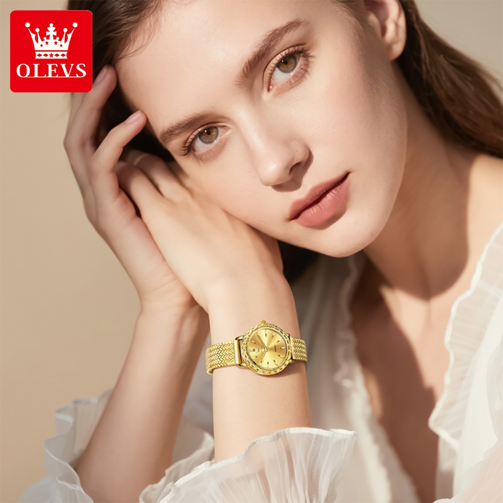 OLEVS 5643 女性用腕時計トップブランドレディースド - Mesh Stainless Strap のレビューと価格