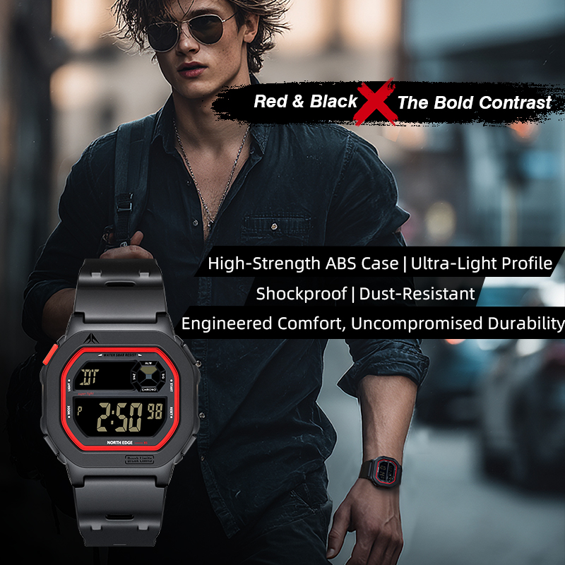 NORTH EDGE X1スクエアスクリーンデジタル腕時計2 - Tide Watch Surf のレビューと価格