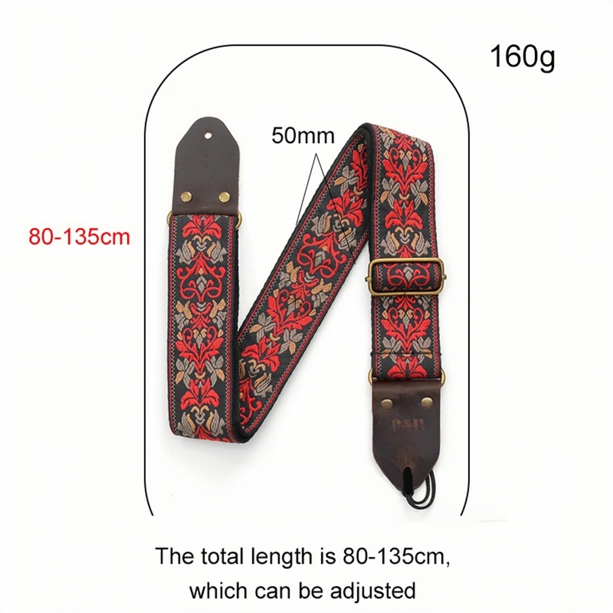 Miwayer 刺繍ギターストラップ ソフト ヴィンテージ  - Leather Watch Strap のレビューと価格
