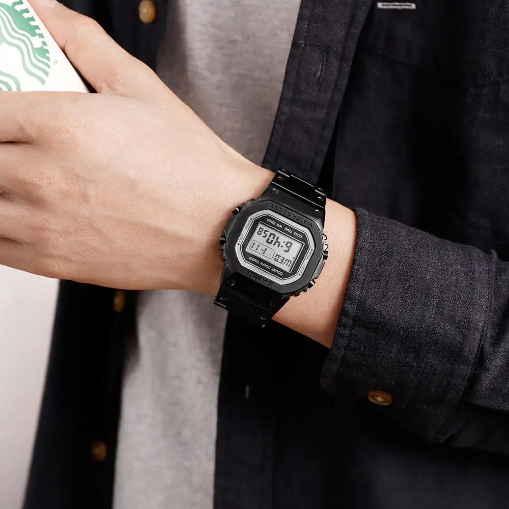 SKMEI 1456 3Bar 防水目覚まし時計合金ケースデ - Tide Watch Surf のレビューと価格
