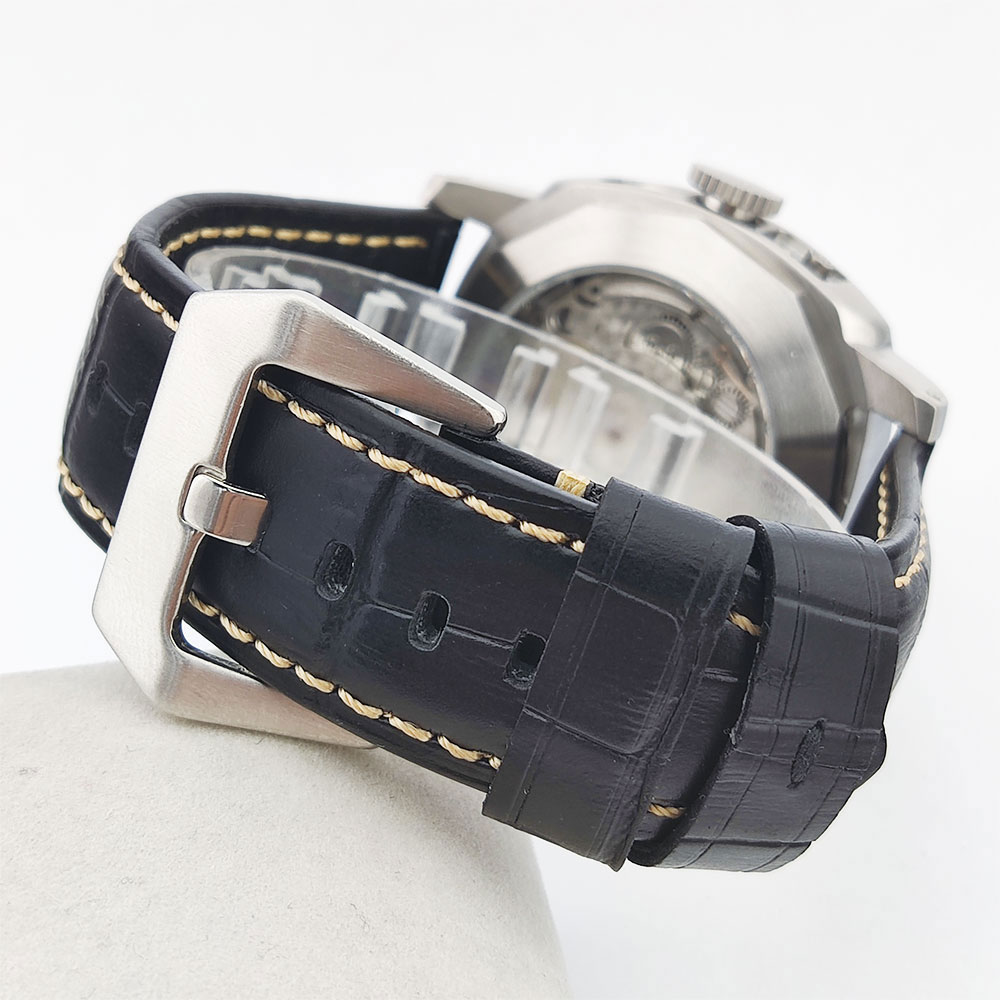 44mm メンズ腕時計 シーガル ST2555 ムーブメント - Leather Watch Strap のレビューと価格