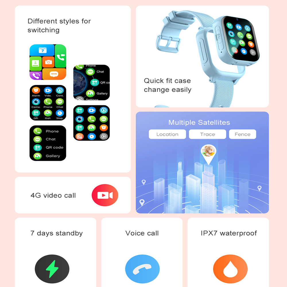 スマートウォッチ キッズ 4G GPS WIFI ビデオ通話 - Smartwatch Watches For Kid Boy With Alarm のレビューと価格