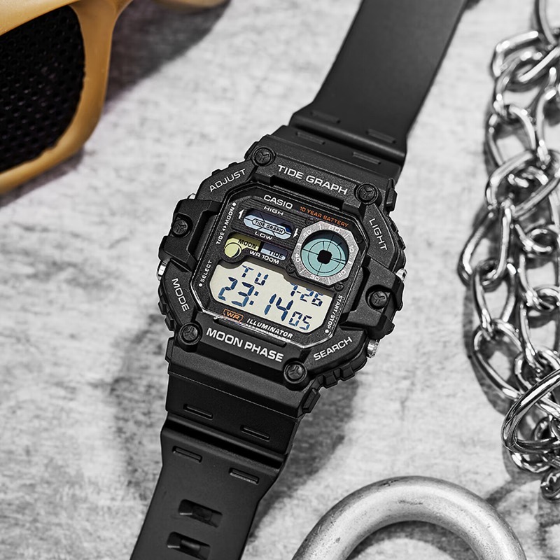 カシオ WS-1700H シリーズ デジタル腕時計、49mm - Vintage Digital Watch のレビューと価格