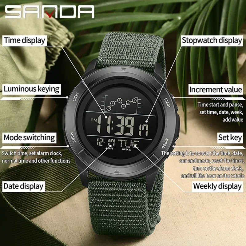 SANDA 2198 メンズ LED デジタル スポーツウォ - Tide Watch Surf のレビューと価格