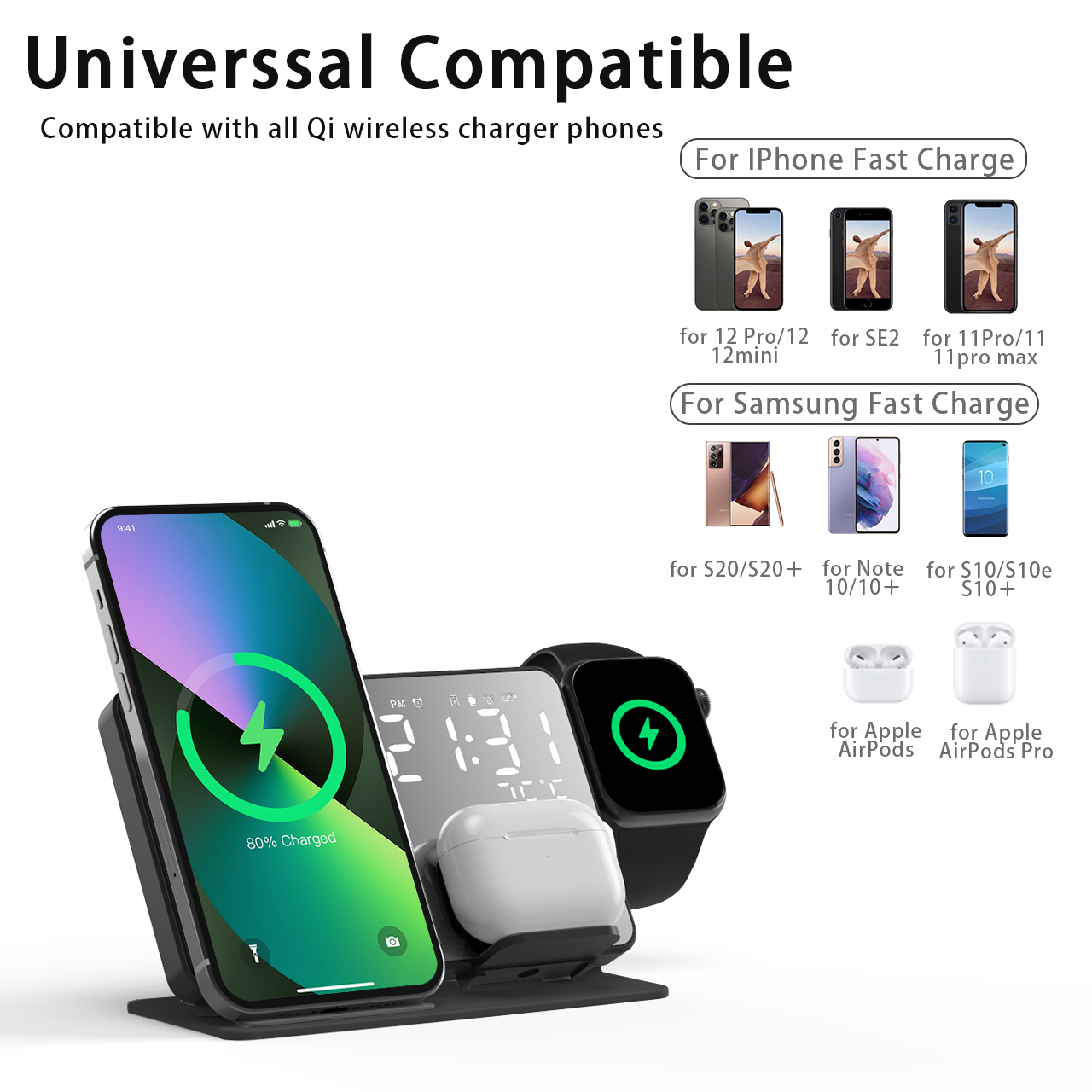 3で1ワイヤレス充電器14 13 12プロ時計S8 7 15 - Smartwatch Watches Digital のレビューと価格