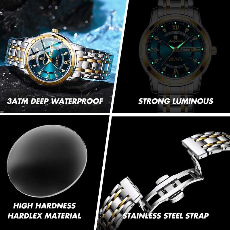 PAAZOMU 腕時計メンズレディースダイヤモンドビジネスド - Watches Not Smartwatch のレビューと価格