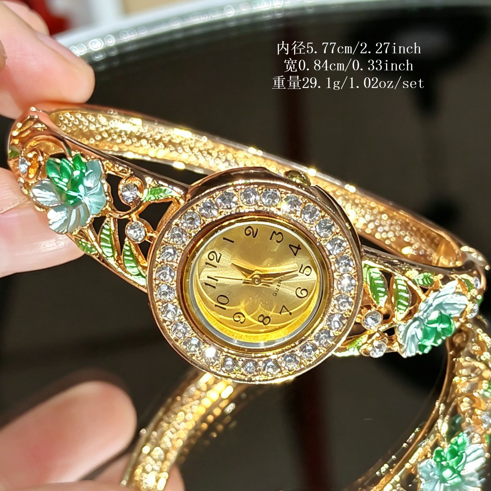 ヴィンテージゴールドエナメルフラワー腕時計 女性用 ホローラ - Vintage Digital Watch のレビューと価格