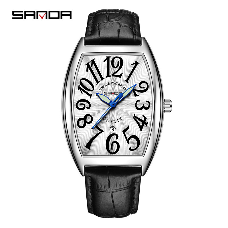 SANDA 新しいクォーツメンズ腕時計カジュアルファッション - Leather Watch Strap のレビューと価格