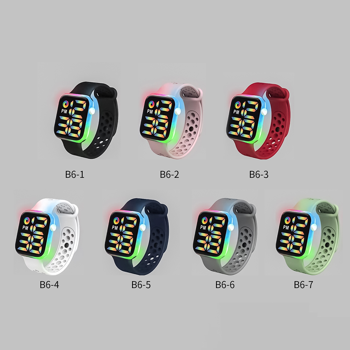 子供用スマート電子時計 LED カラフルな光るタッチスクリー - Smartwatch Watches Digital のレビューと価格