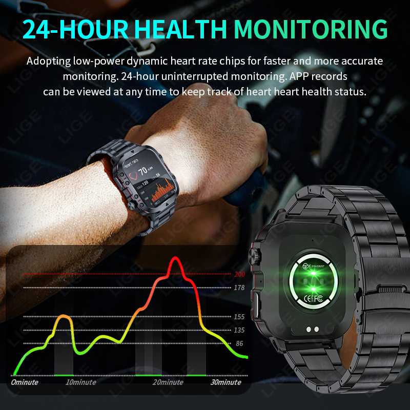 2026 頑丈な軍事フィットネススマートウォッチ男性用 An - Smartwatch Rugged Watches For Men のレビューと価格