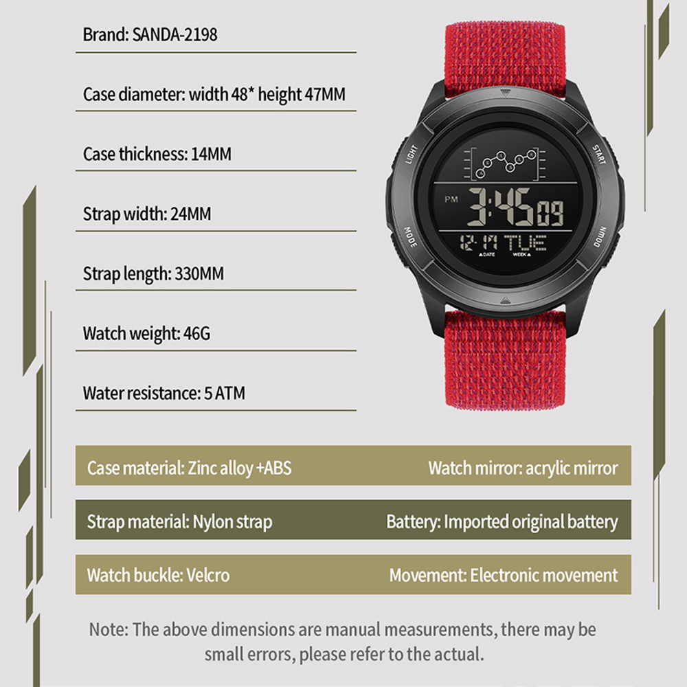 サンダ-ナイロンストラップ付き多機能電子時計、デジタルディス - Tide Watch Surf のレビューと価格