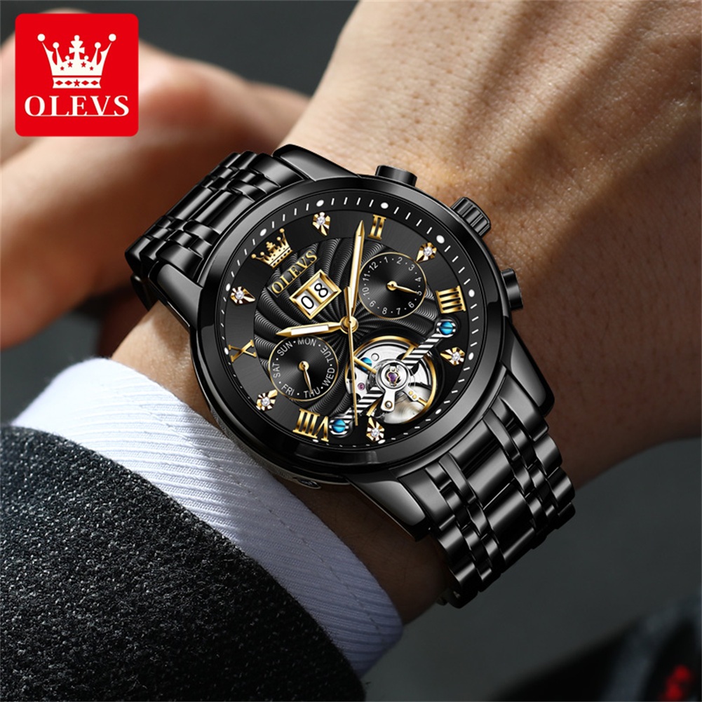 OLEVS クラシックメンズ腕時計トゥールビヨン多機能全自動 - Rolex Watch Datejust のレビューと価格