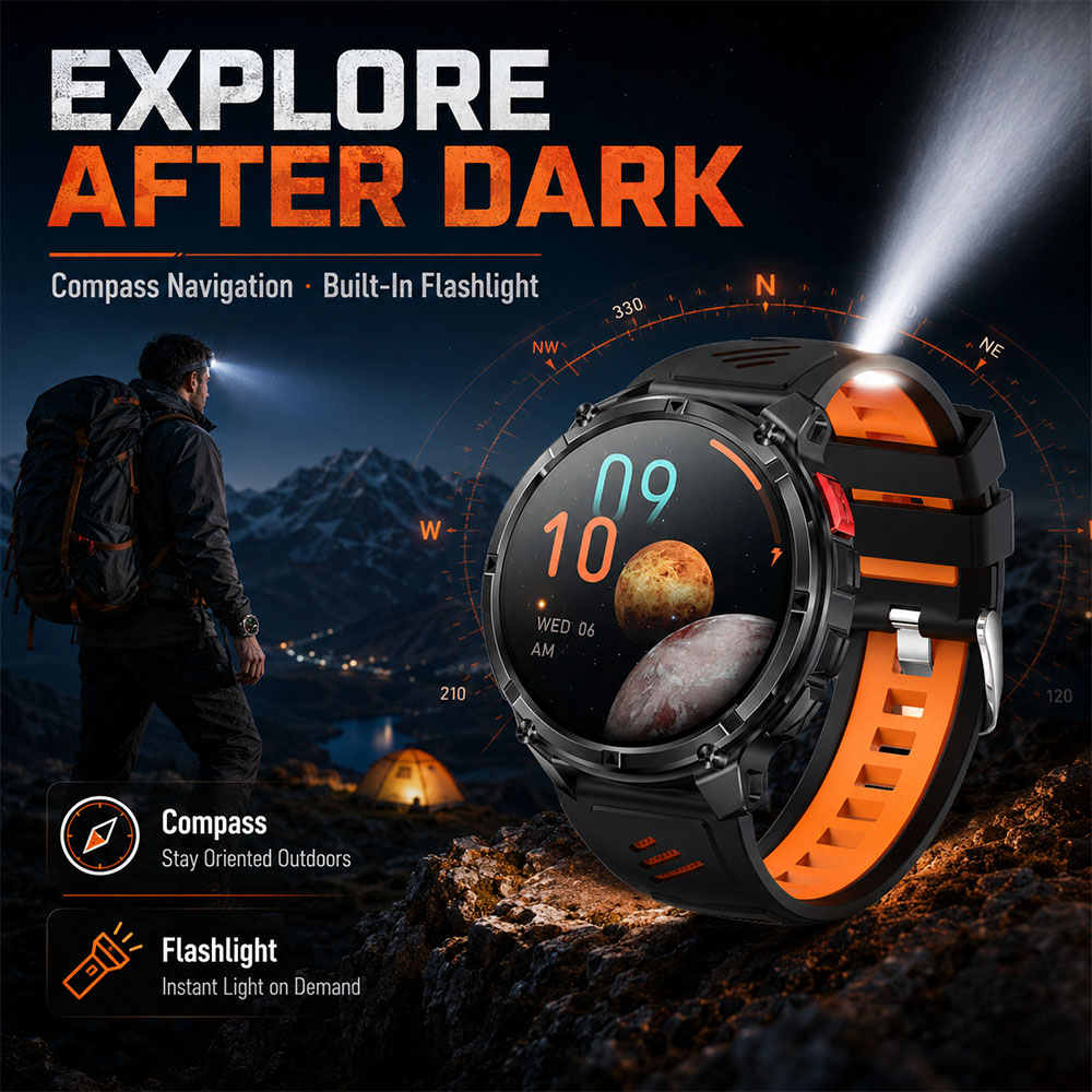 YAOCX AMOLEDスマートウォッチ メンズ 1100m - Smartwatch Rugged Watches For Men のレビューと価格