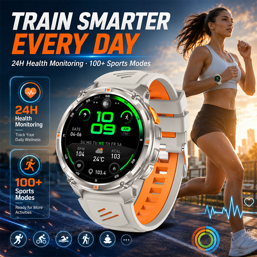 YAOCX AMOLEDスマートウォッチ メンズ 1100m - Smartwatch Rugged Watches For Men のレビューと価格