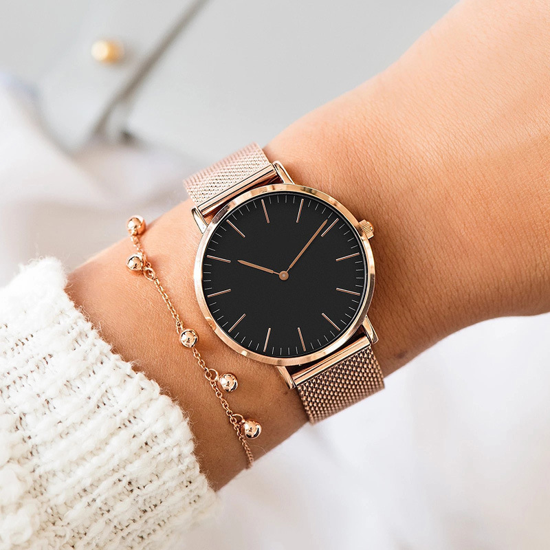 女性用ステンレスメッシュ腕時計,クォーツ腕時計,シンプル,カ - Mesh Stainless Strap のレビューと価格
