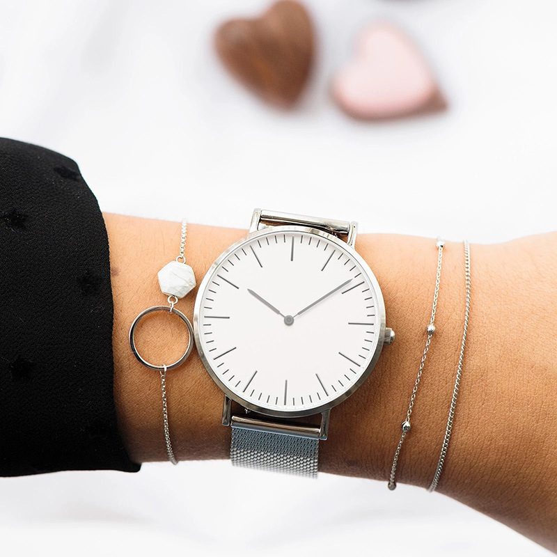 女性用ステンレスメッシュ腕時計,クォーツ腕時計,シンプル,カ - Mesh Stainless Strap のレビューと価格