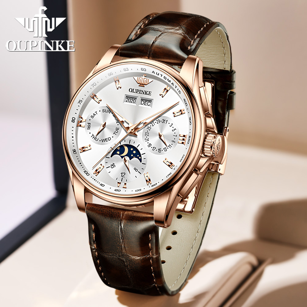 OUPINKE メンズ腕時計カジュアルトレンドレザーストラッ - Leather Watch Strap のレビューと価格